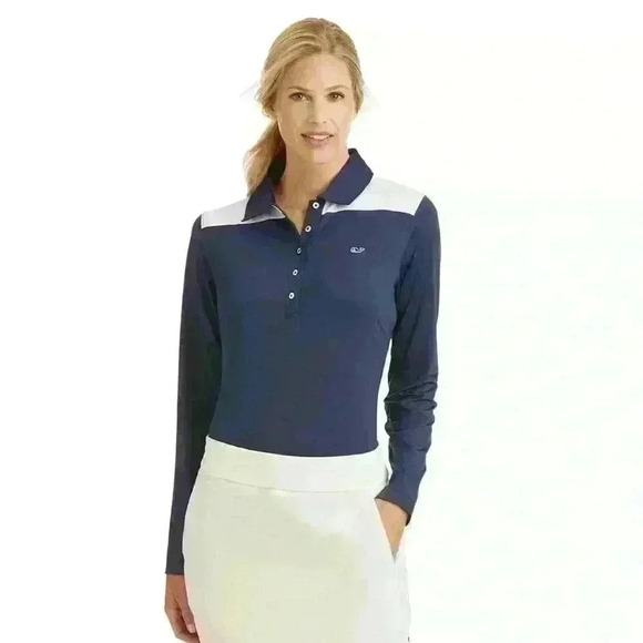 Vineyard Vines Tops - Vineyard Vines Long Sleeve Shep Polo Women’s Moisture Wicking Size XS Excellent!
